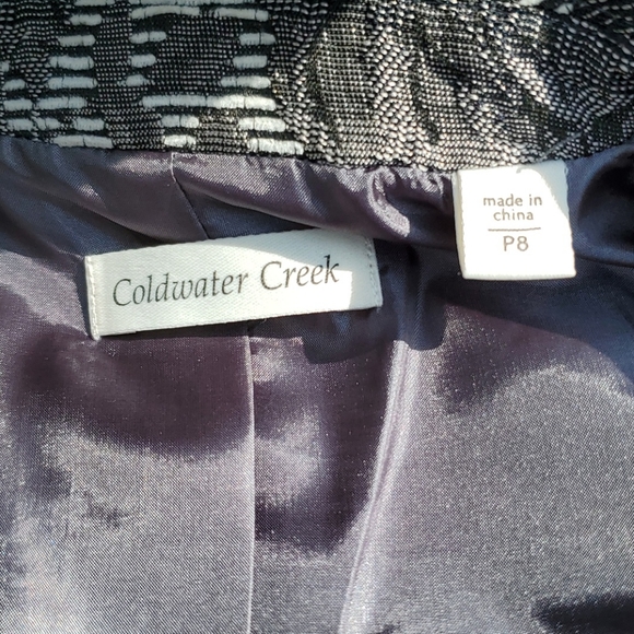 New Coldwater Creek Floral Jacquard Black, Gray & White Jacket/Blazer 8P - Picture 11 of 15